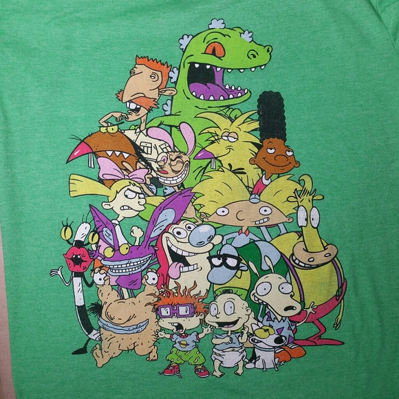 Nickelodeon Characters Green T Shirt Size Medium - Picture 2 of 6